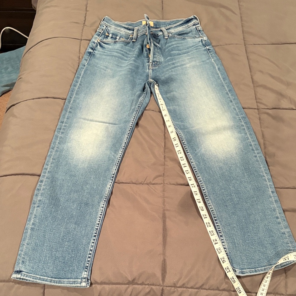 MOTHER Straight Leg Jeans in Light Blue Wash